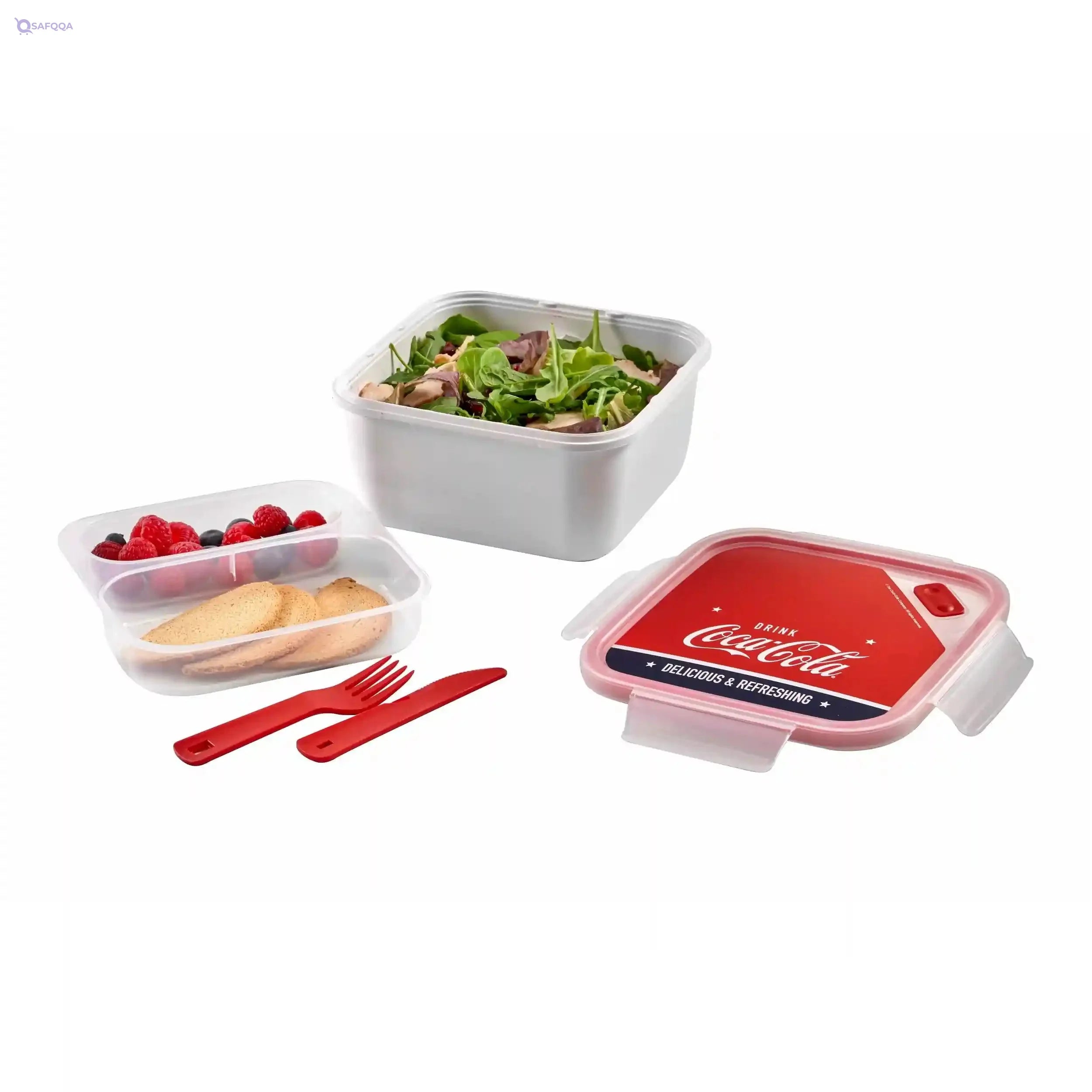 Snips Coca-Cola Square Lunch Box 1.4 L- Made in Italy Lunch Box 0% Bpa - Safqqa