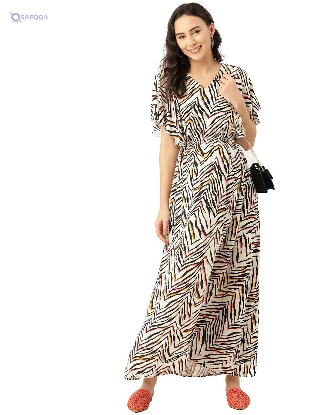 Women’s Nursing Dress with Concealed Zip – Viscose Fabric - Safqqa