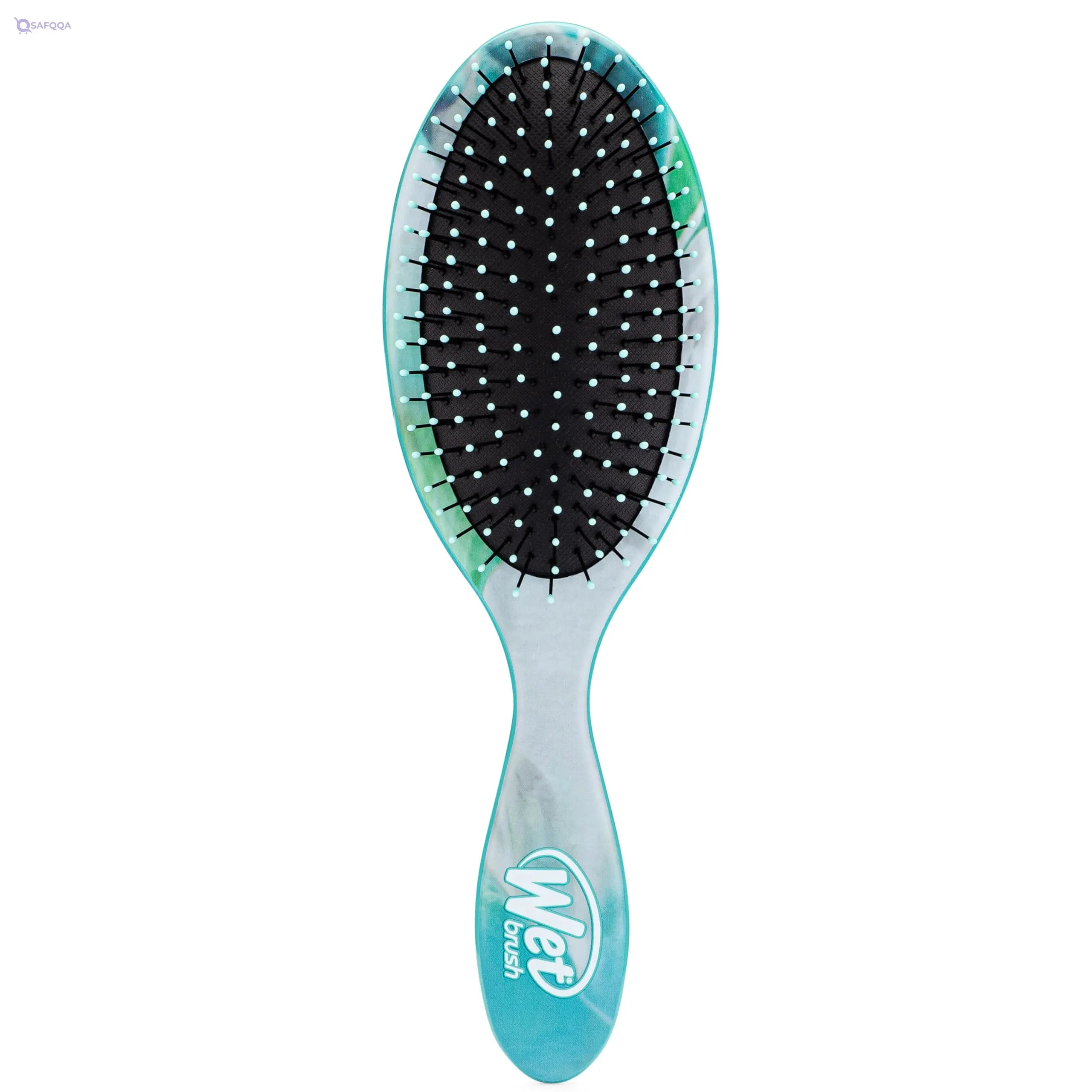 Wet Brush Original Detangling Hair Brush, Aqua (Liquid Fluidity) - Ultra-Soft IntelliFlex Bristles - Detangler Brush Glide Through Tangles With Ease For All Hair Types - Wet & Dry Hair - Safqqa