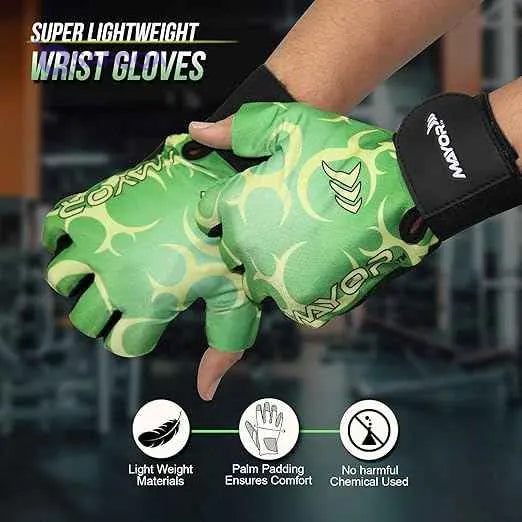Mayor Pluto Exercise/. Gym Gloves with Wrist Support for Workout Training Gloves Exercise Fitness, Hanging, Pull Ups, Suitable for Dumbbells & Cycling - Safqqa Egypt