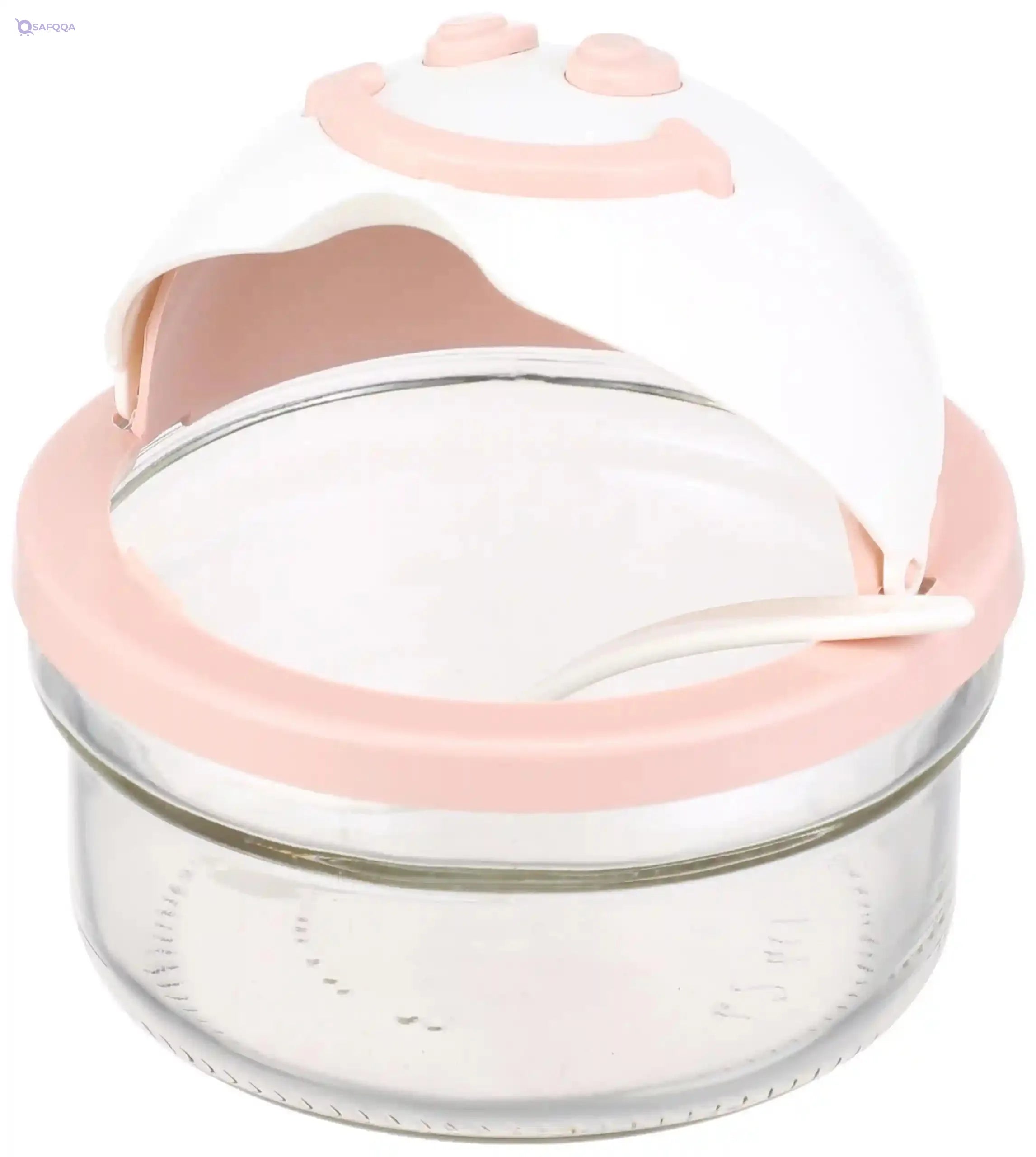 Bager Smiley Face Sugar Bowl With Spoon- Pink - Safqqa