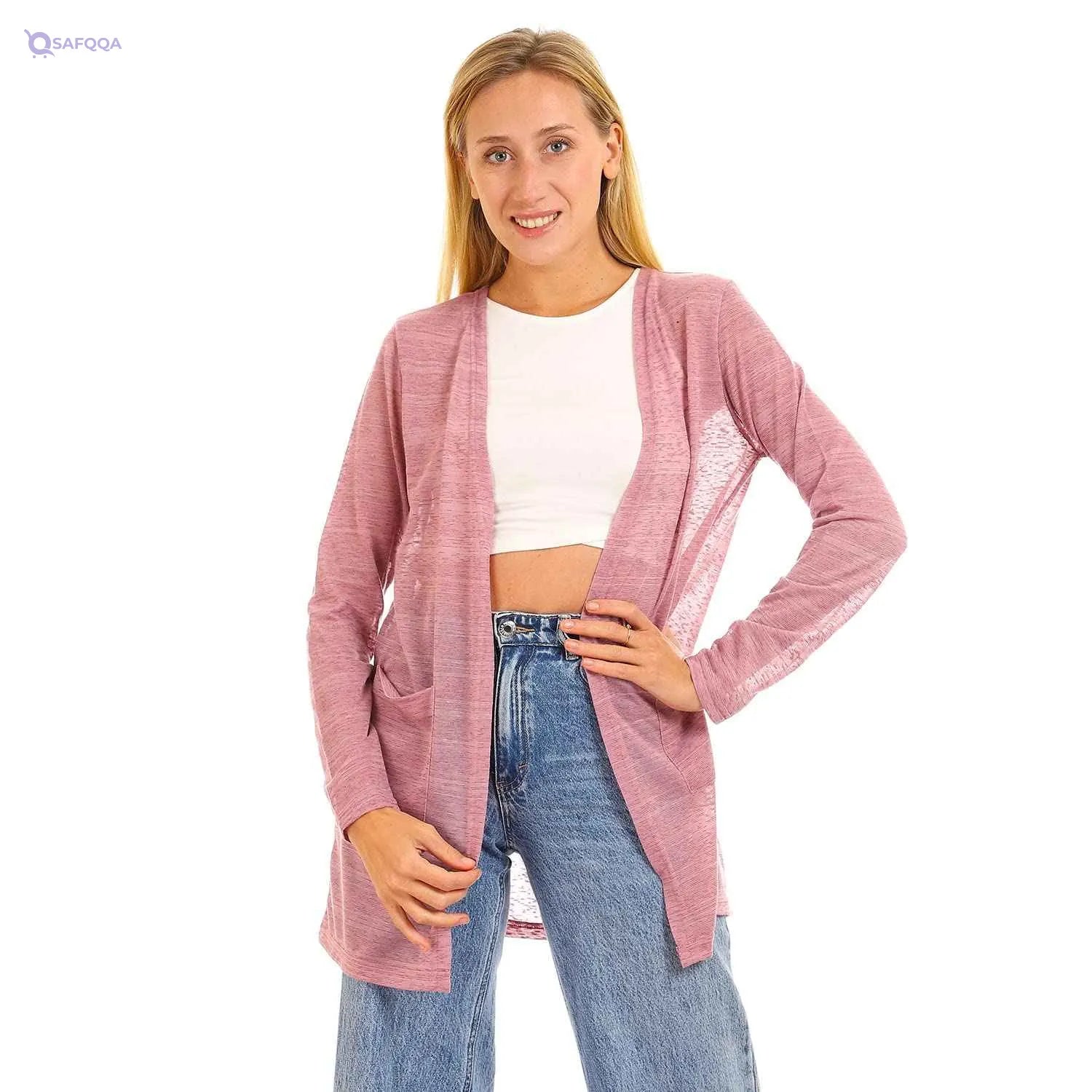 Jamila Women Side Pockets Short Cardigan Sweater - Safqqa Egypt
