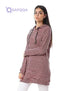 Jamila Women's Striped Drawstring Hoodie with Kangaroo Pockets - Safqqa