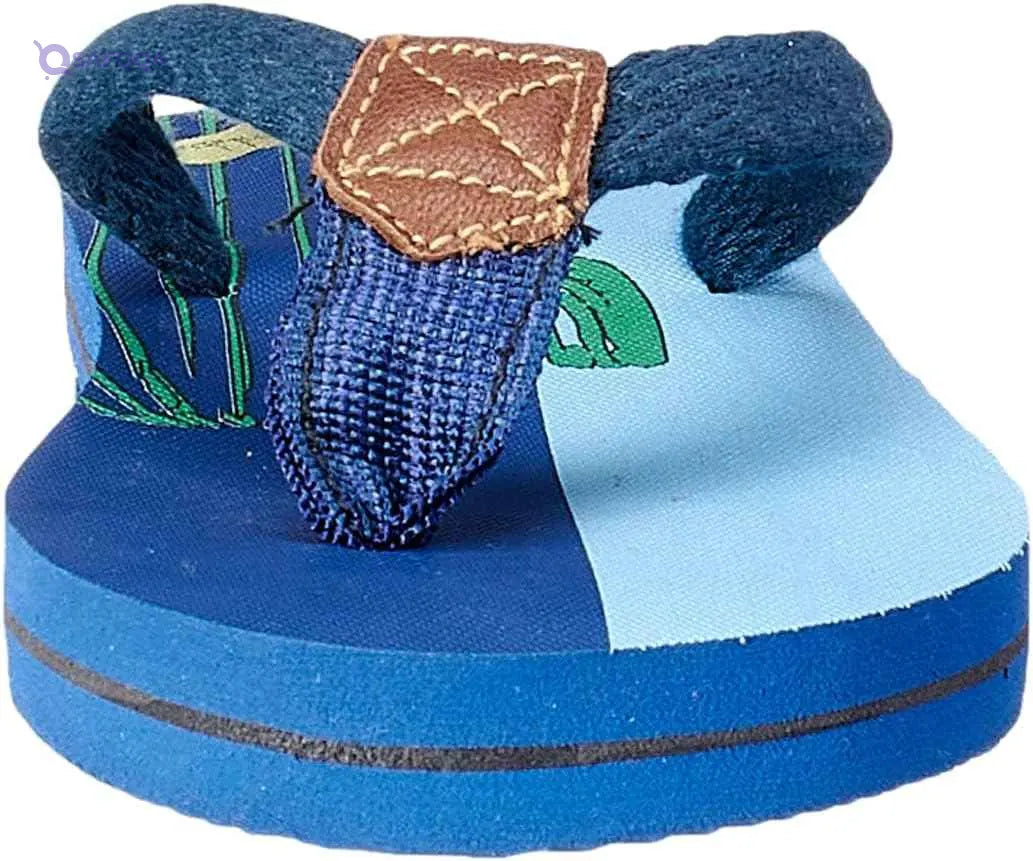 blue rubber flip flop slipper for kids with blue fabric strap - blue size:x-large - Safqqa Egypt