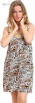Kady Women Spaghetti Strap Zebra Print Short Nightgown with Robe - Safqqa Egypt