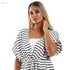 JAMILA Women Plus Size Long Short Sleeves Striped Dress - Safqqa Egypt