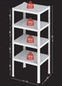 Bama 4-Tier Utility Shelf, 75x60x187 cm, White – Heavy-Duty 240kg Capacity - Safqqa