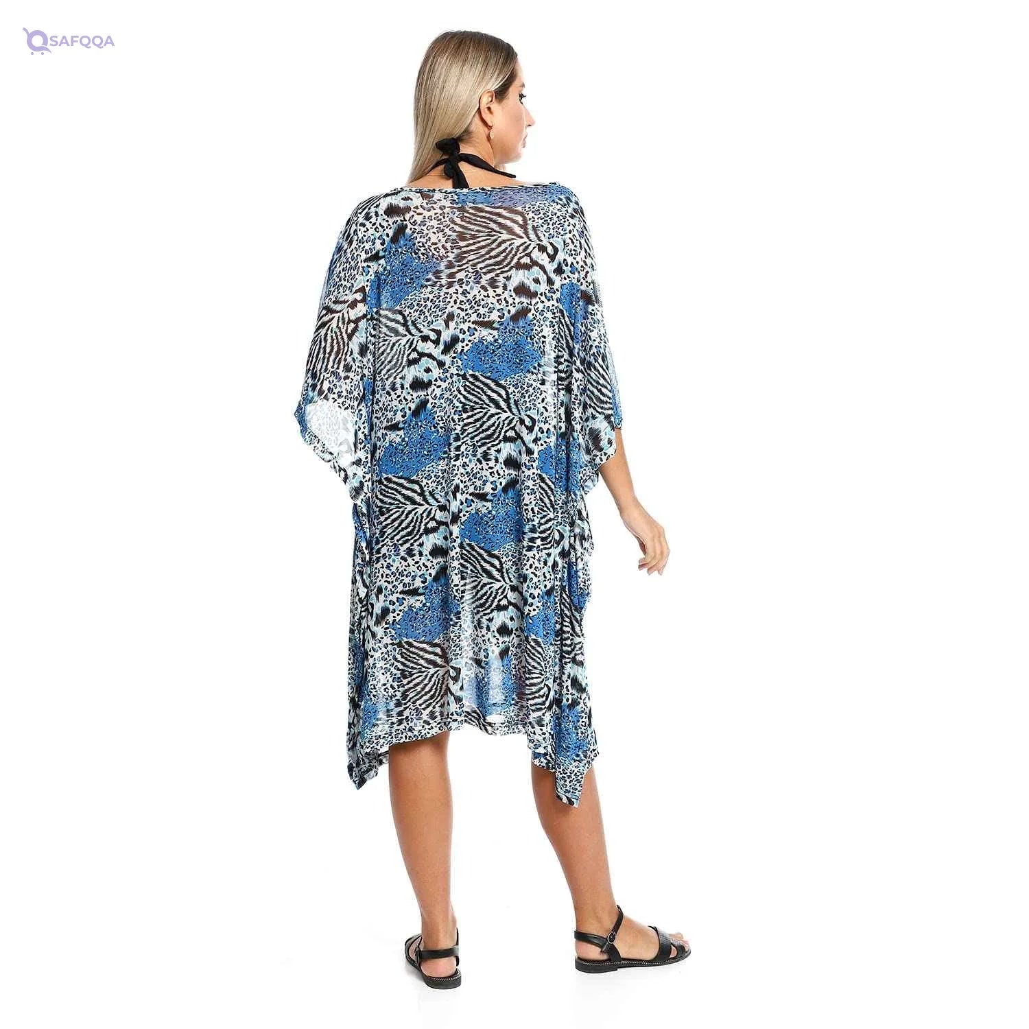 Jamila Women Self Pattern Round Collar Cover Up - Safqqa Egypt