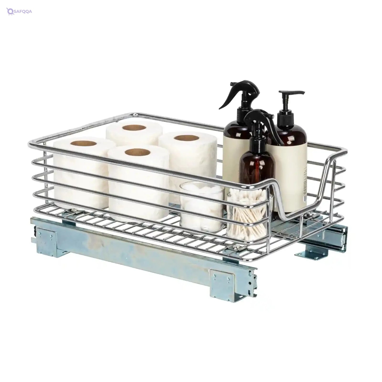 Household Essentials C1217-1 Glidez Sliding Organizer - Pull Out Cabinet Shelf - Chrome - 11.5 Inches Wide - Safqqa