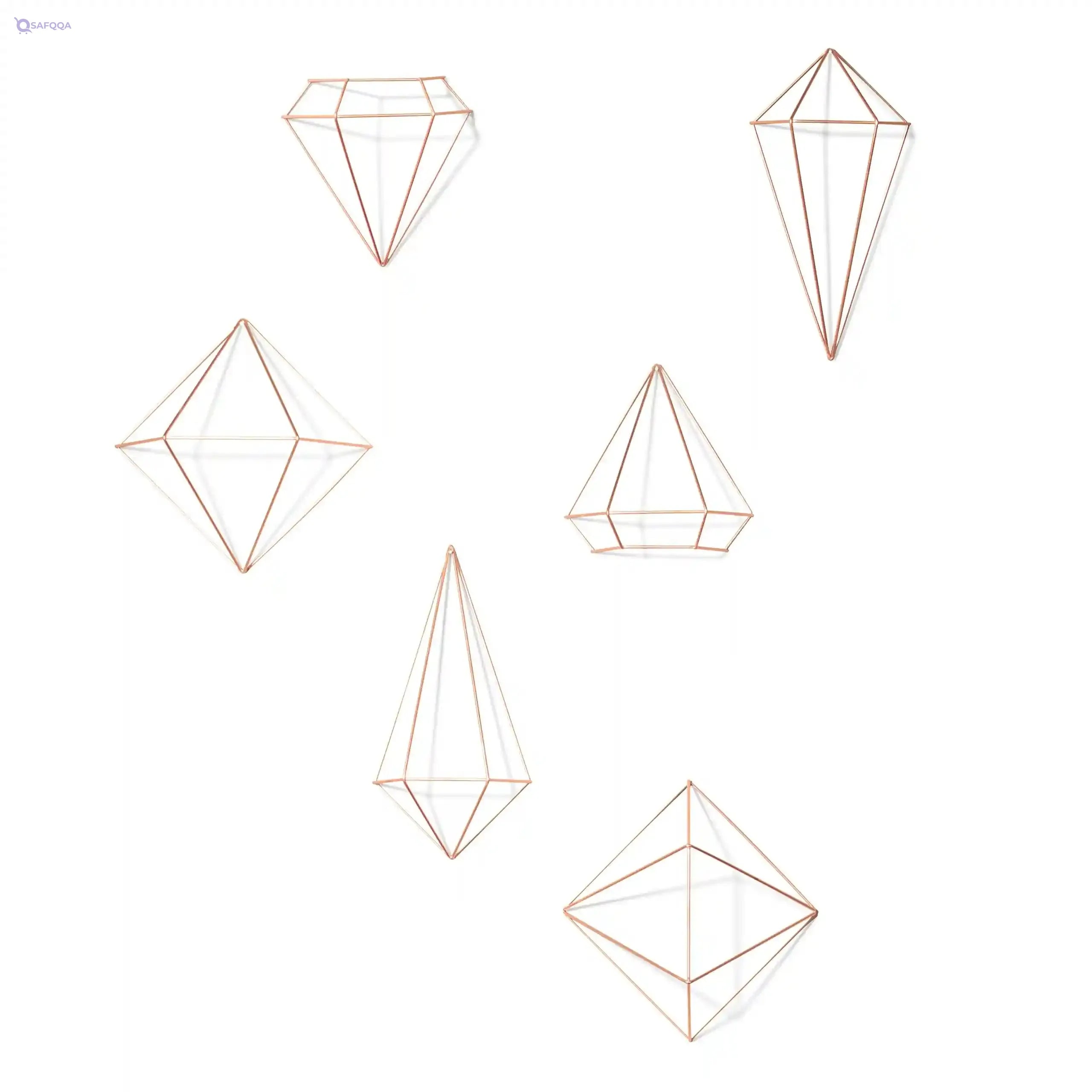 Umbra Metal Prisma Wall Decor – Copper, Set of 6 - Safqqa