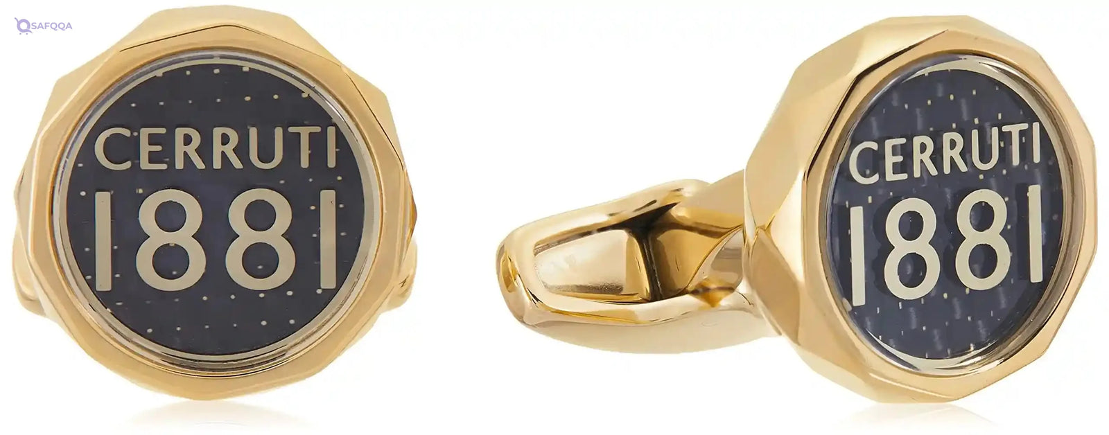 Cerruti 1881 Men’s Round Gold Plated Stainless Steel Cufflinks - Safqqa