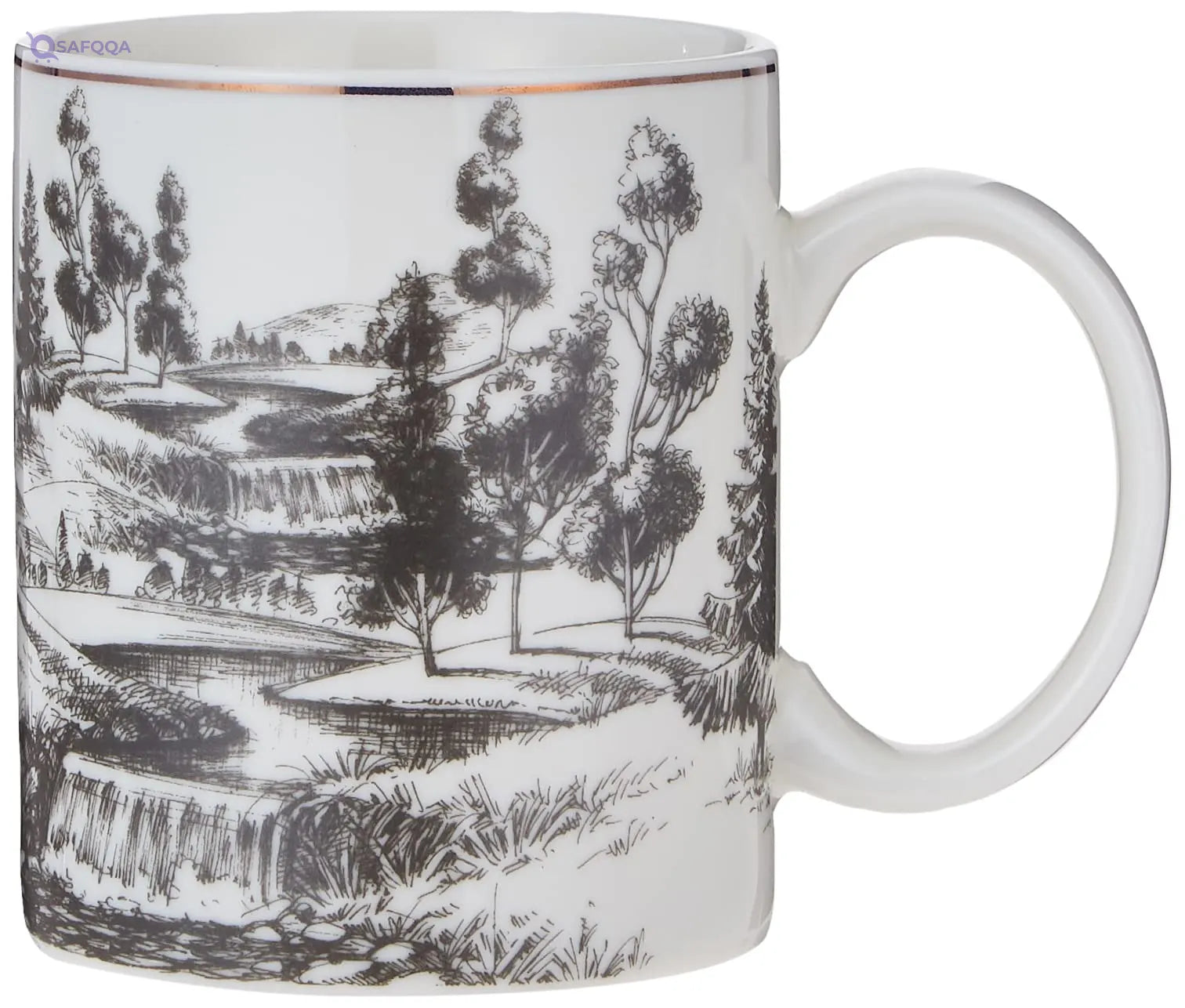 Neoflam Istekana Tea Mug Set – 6 Pc Porcelain with Assorted Decorated Design - Safqqa