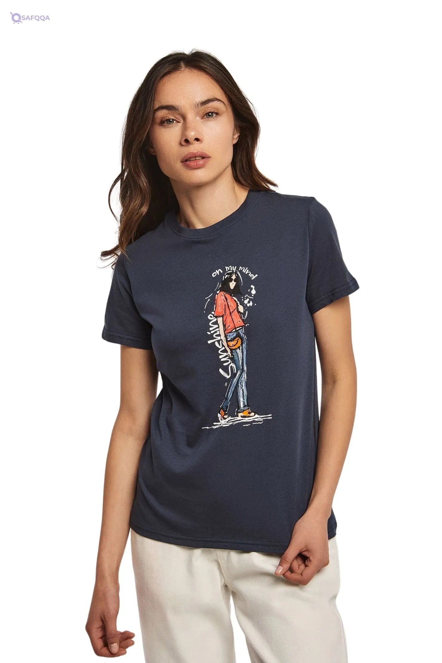 Premoda  T-Shirt For Womens Lightweight material suitable for daily wear - Safqqa