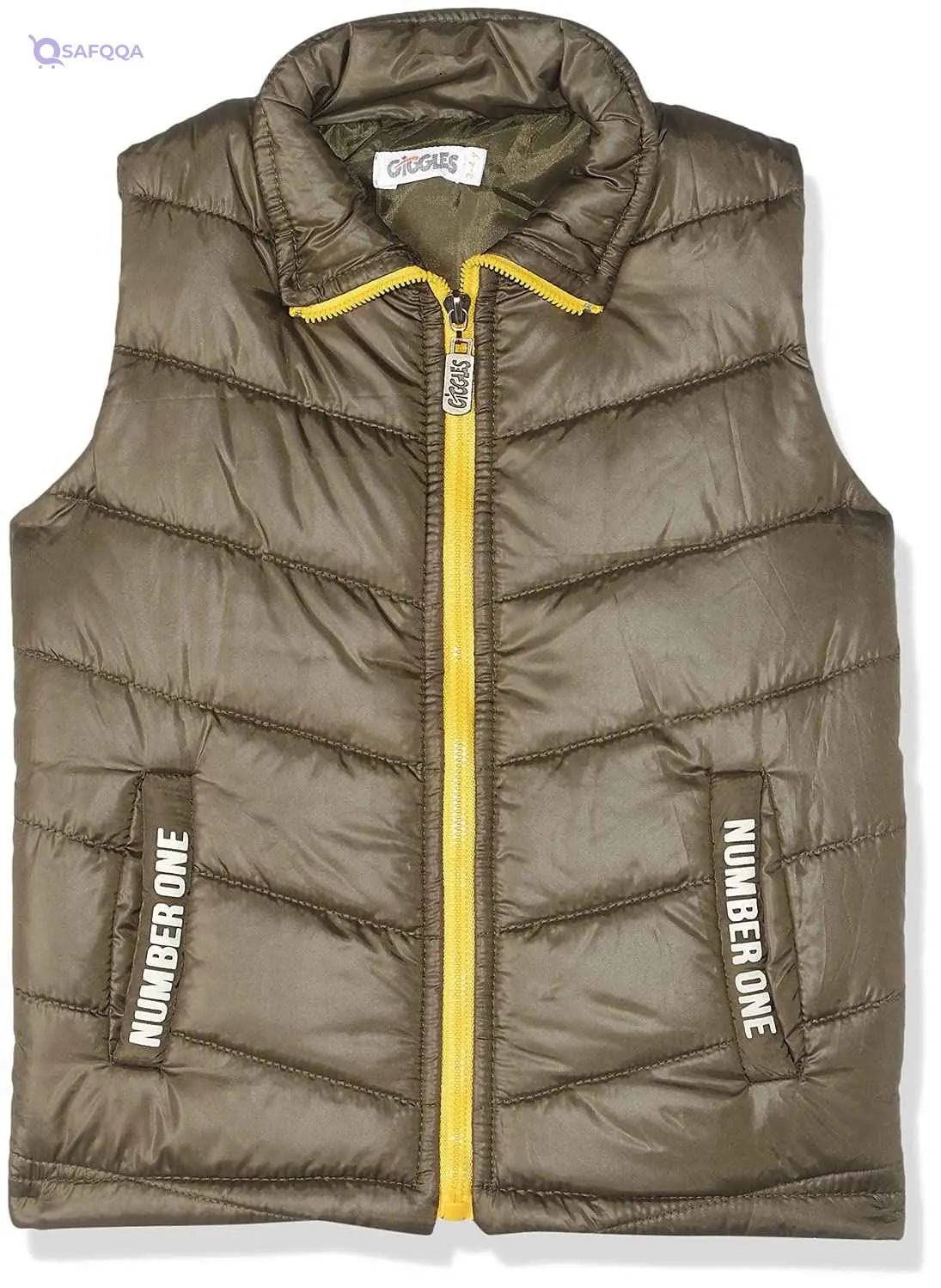 Giggles Quilted Side Pockets Contrast Zip Vest for Boys - Safqqa Egypt