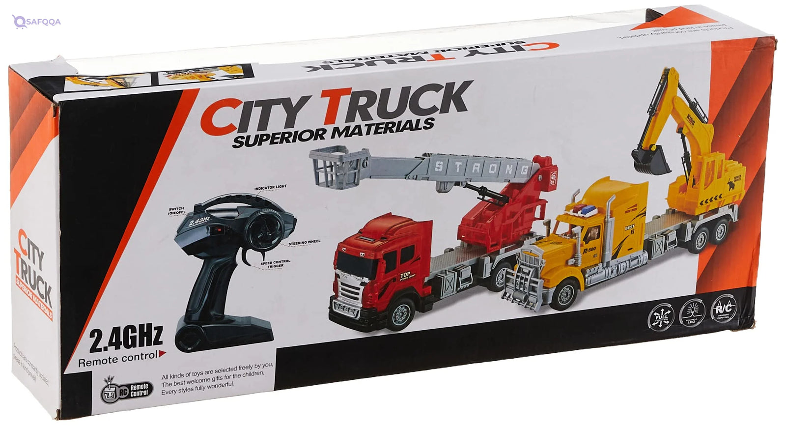 1:24 Car Carrier Transfer Cart with Remote Control + 6 Years - Safqqa