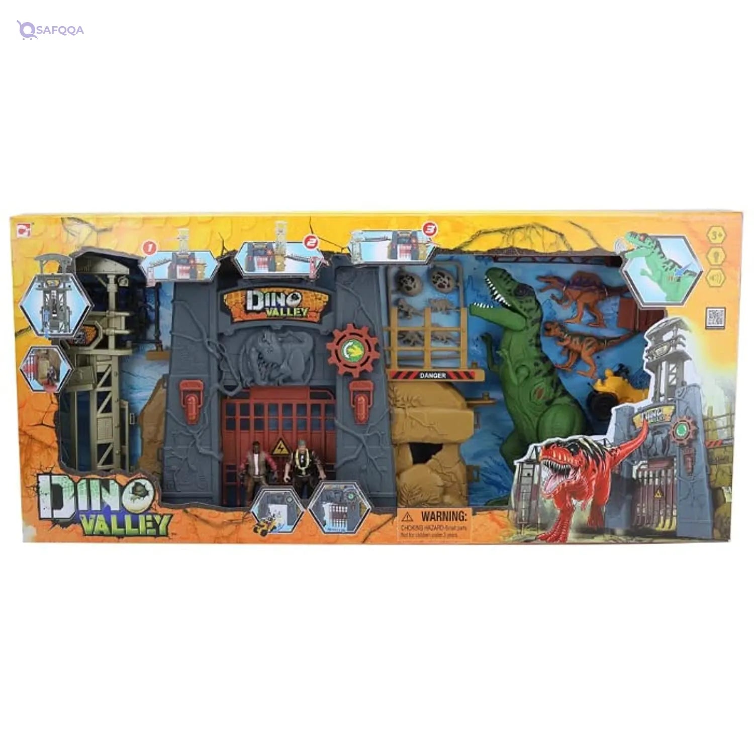 CHAP MEI Dino Valley – Dino Tower Stronghold Playset - Safqqa