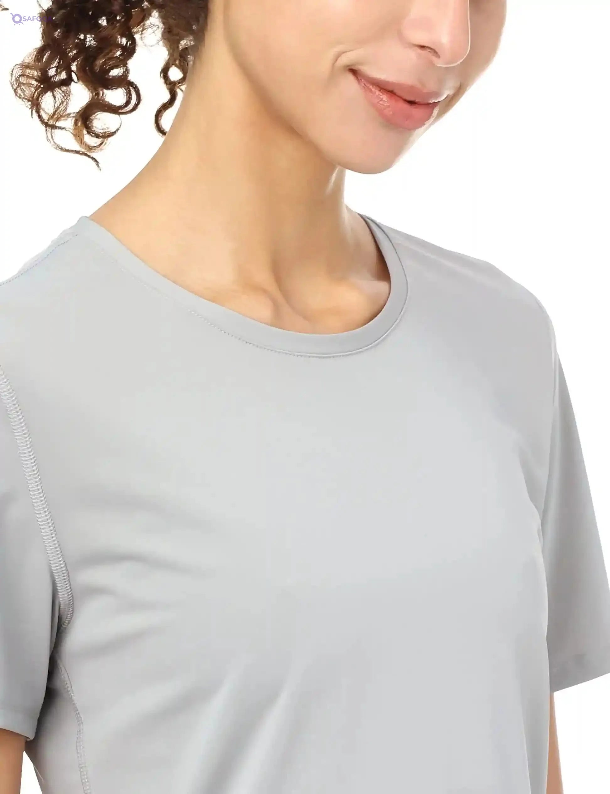 Magma Lava Flow Round-Neck Slim-Fit Solid T-Shirt for Women - Safqqa Egypt