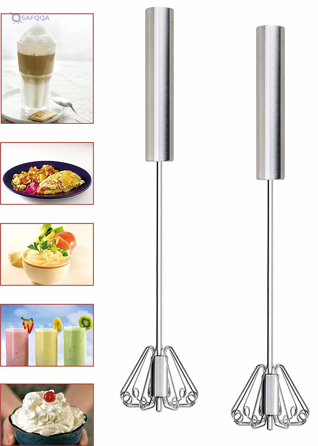 YOMYM Egg Whisk, Hand Push Whisk Blender for Home - Versatile Tool for Egg Beater, Milk Frother, Hand Push Mixer Stirrer - Safqqa