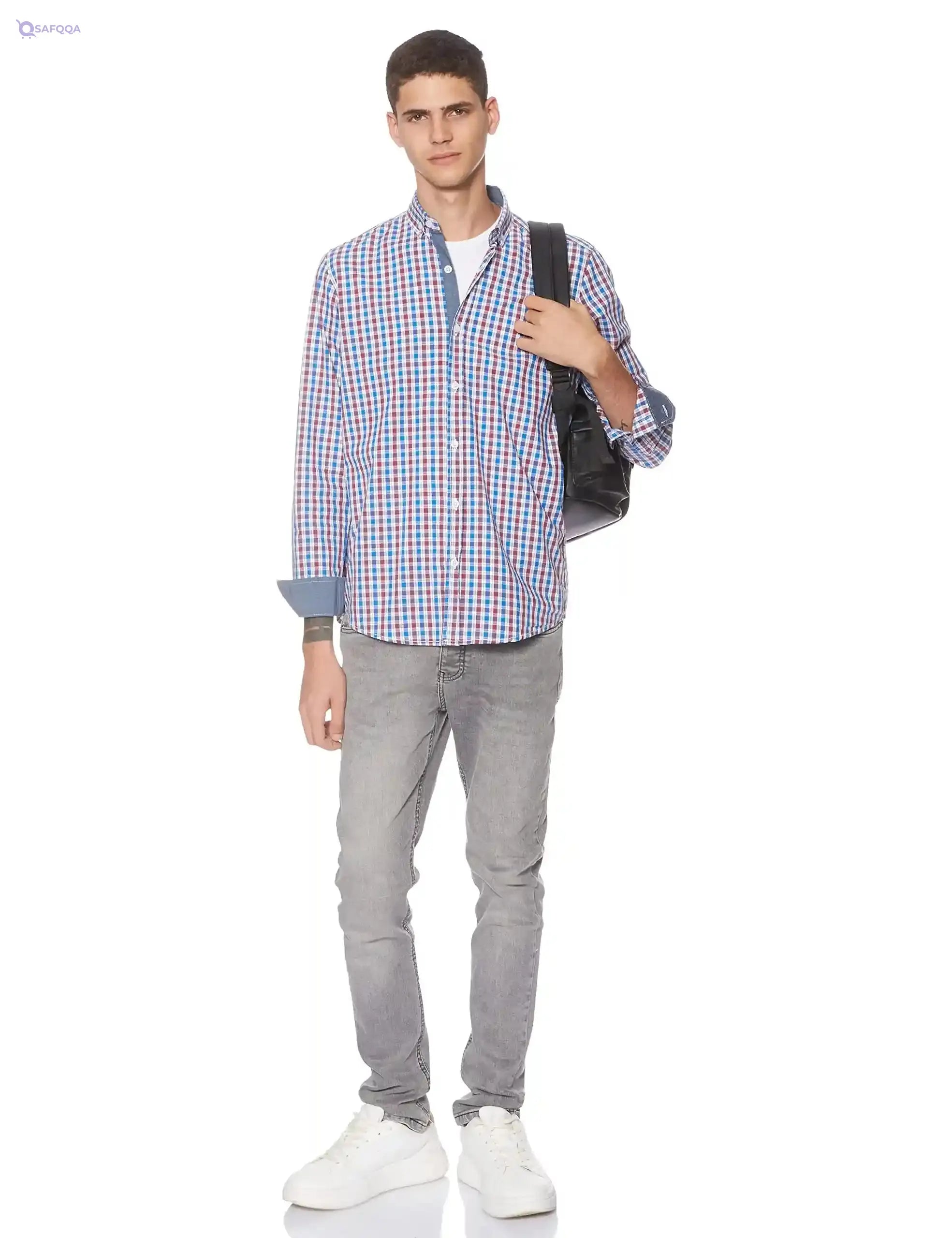 Town Team mens Cuba Checkered Long Sleeves Shirt Shirt - Safqqa Egypt