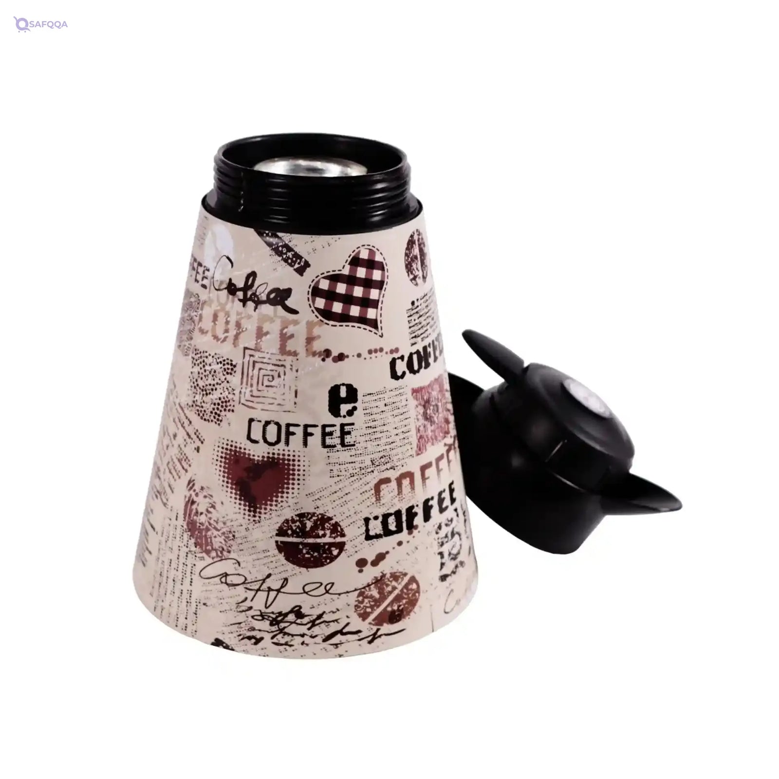 Herevin Conical Vacuum Flask – 1.2L Stainless Steel, Offwhite, Made in Turkey - Safqqa