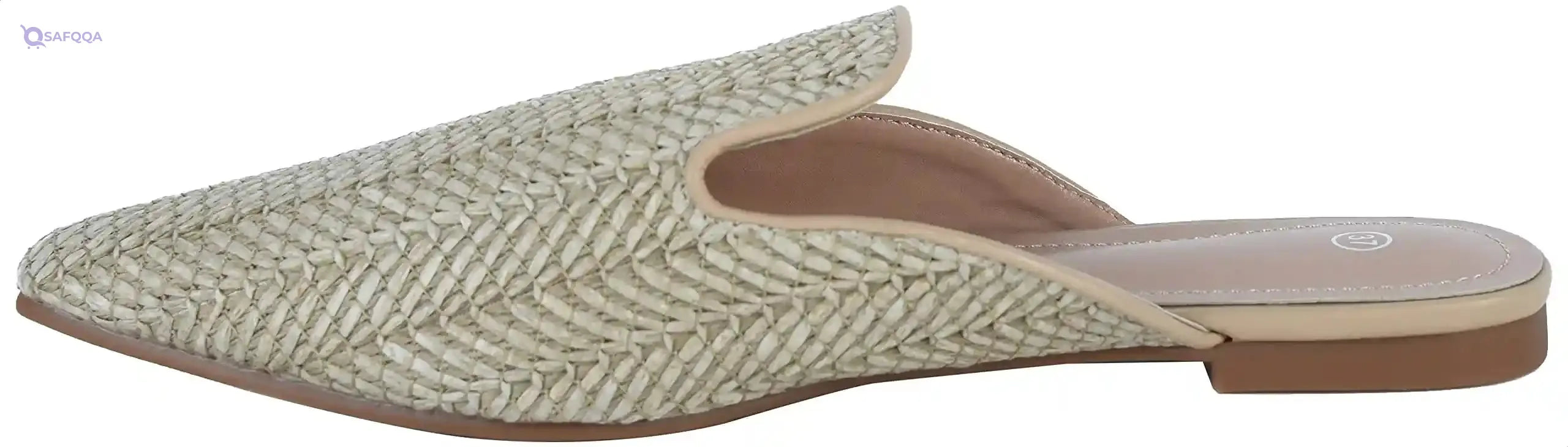 Pixi Straw Pointed-Toe Flat Mules for Women - Safqqa Egypt