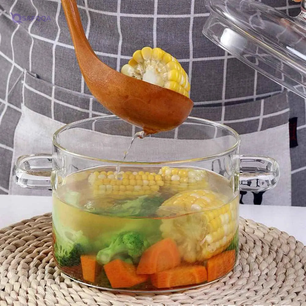 TAMUME 1.5L Glass Pot with 2 Handles, Braising Pan with Covered Lid - Safqqa Egypt