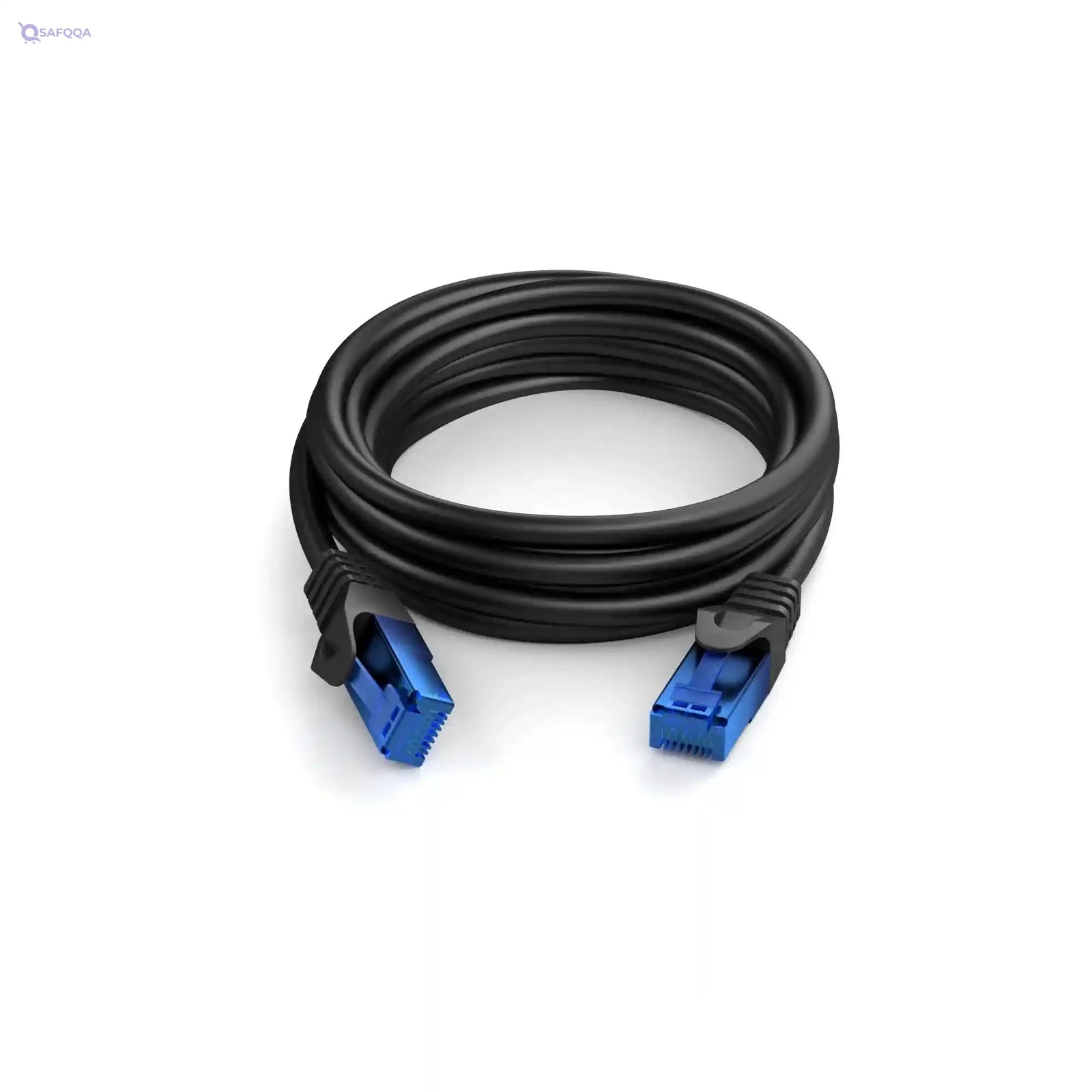 KabelDirekt 5-meter cable transmitting internet at 1 gigabit per second, black/blue - Safqqa