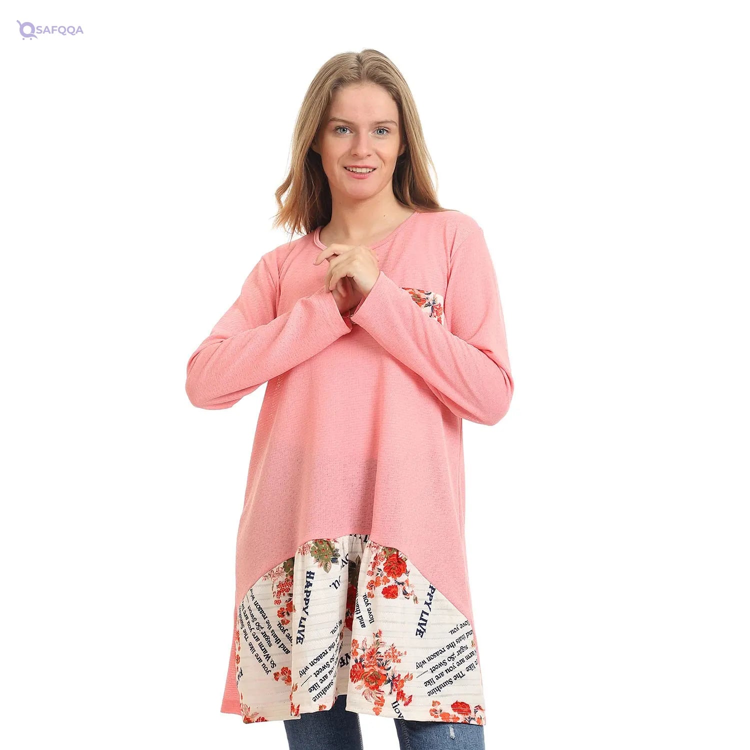 Kady Round Neck Tunic Top For Women,Soft, breathable fabric for all-day comfort. - Safqqa
