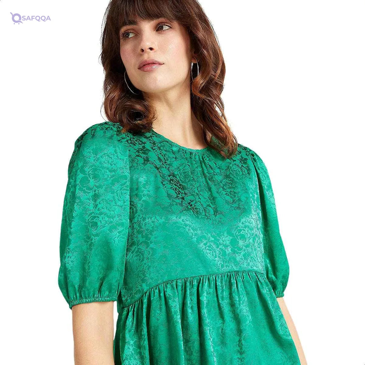 2Xtremz Floral-Pattern Puff Sleeves Peplum Top for Women - Safqqa Egypt