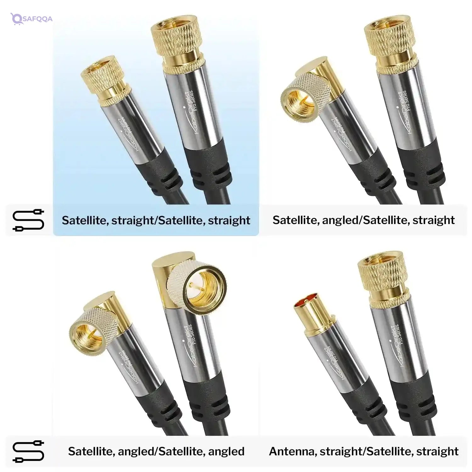 KabelDirekt – Sat Cable, TV Aerial Cable, Coaxial Cable – 7.5m – 4K Satellite Cable with Metal F Connectors – Available in 0.5-30m (for Radio/TV, DVB-T, DVB-C, DVB-S/DVB-S2, internet, black) - Safqqa Egypt