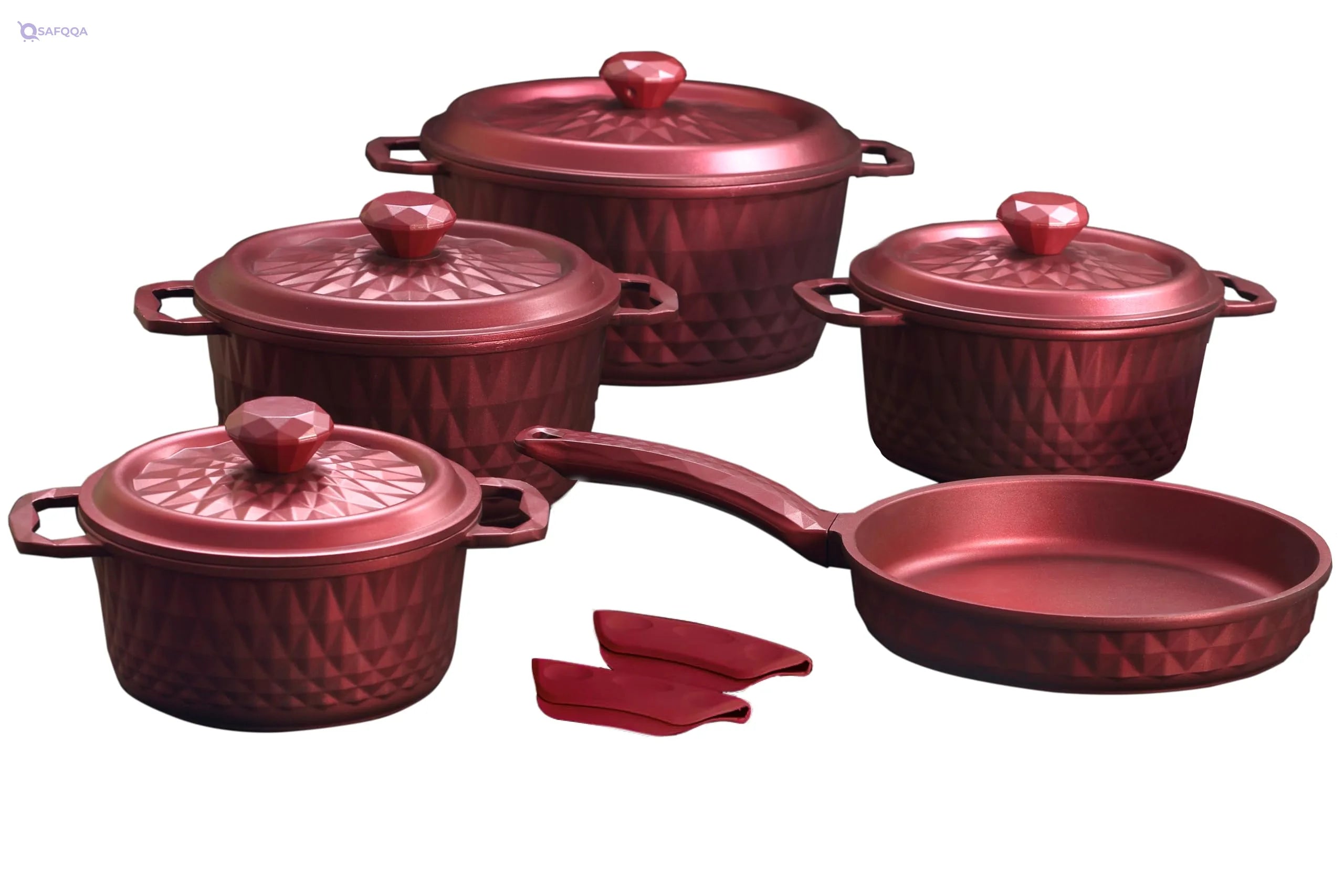 Circle Queen Die-Cast Granite 11-Piece Cookware Set - Safqqa