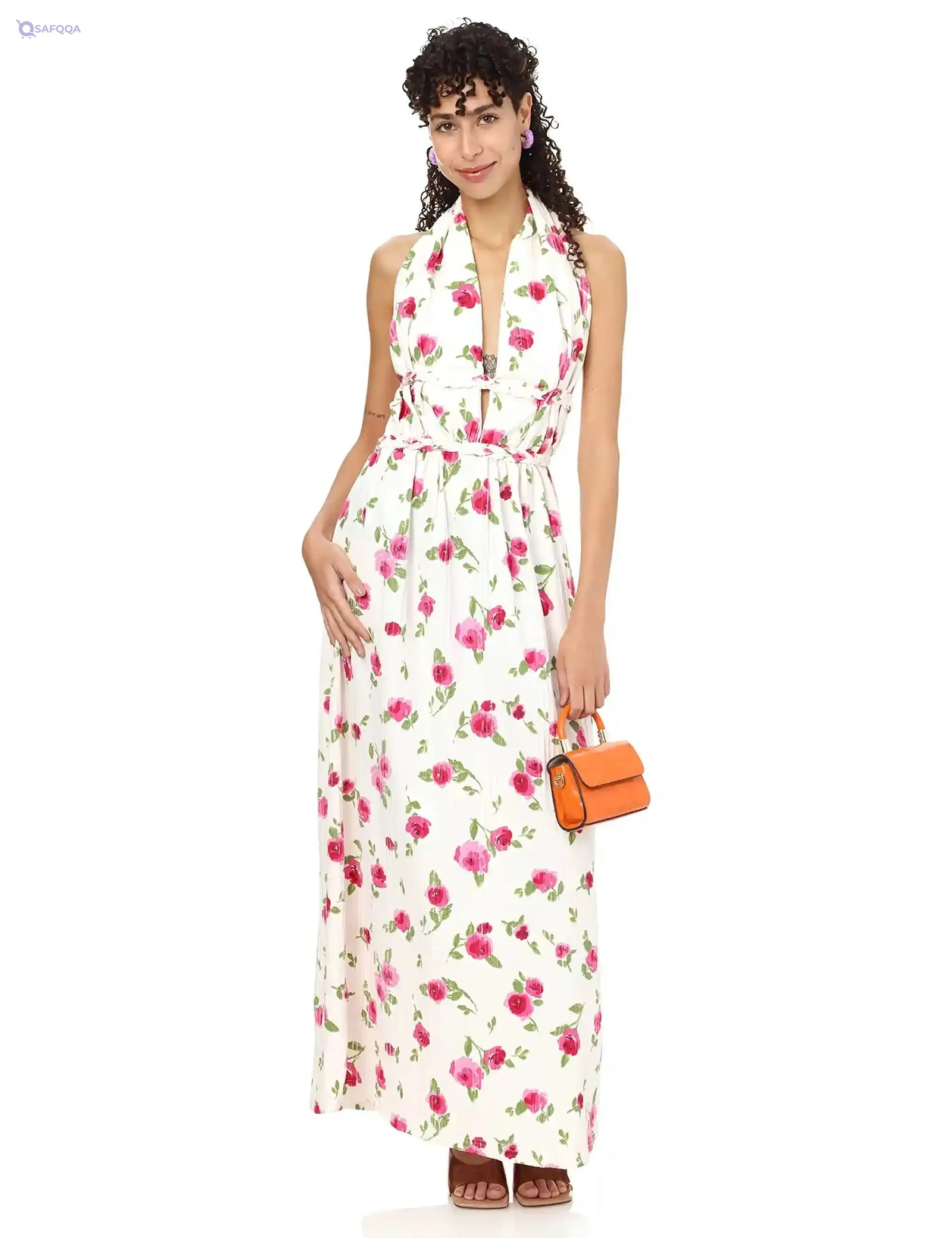 JAMILA Women halter maxi dress flowey DRESS - Safqqa Egypt