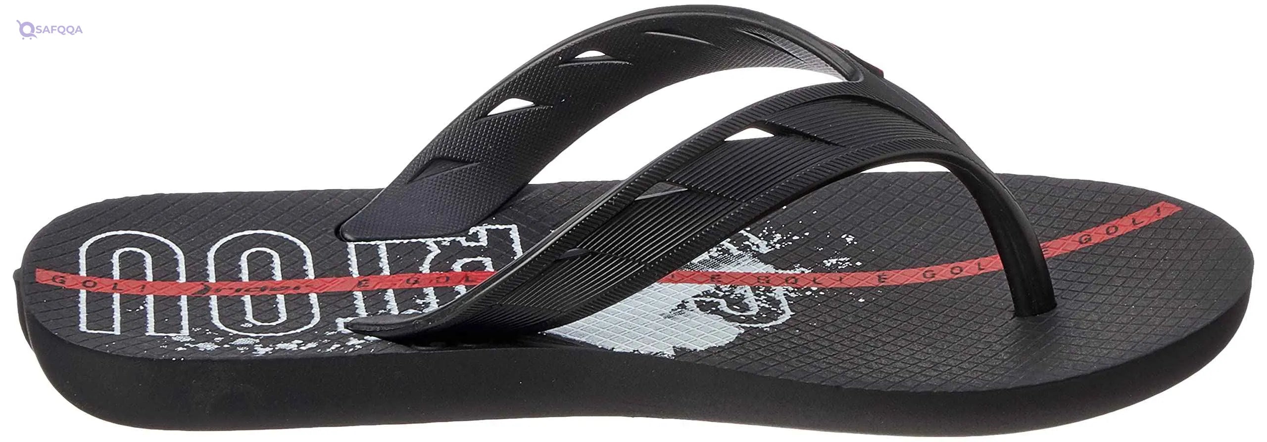 Rider Rubber Flipflop with Soft Padding - Black/White - Safqqa Egypt