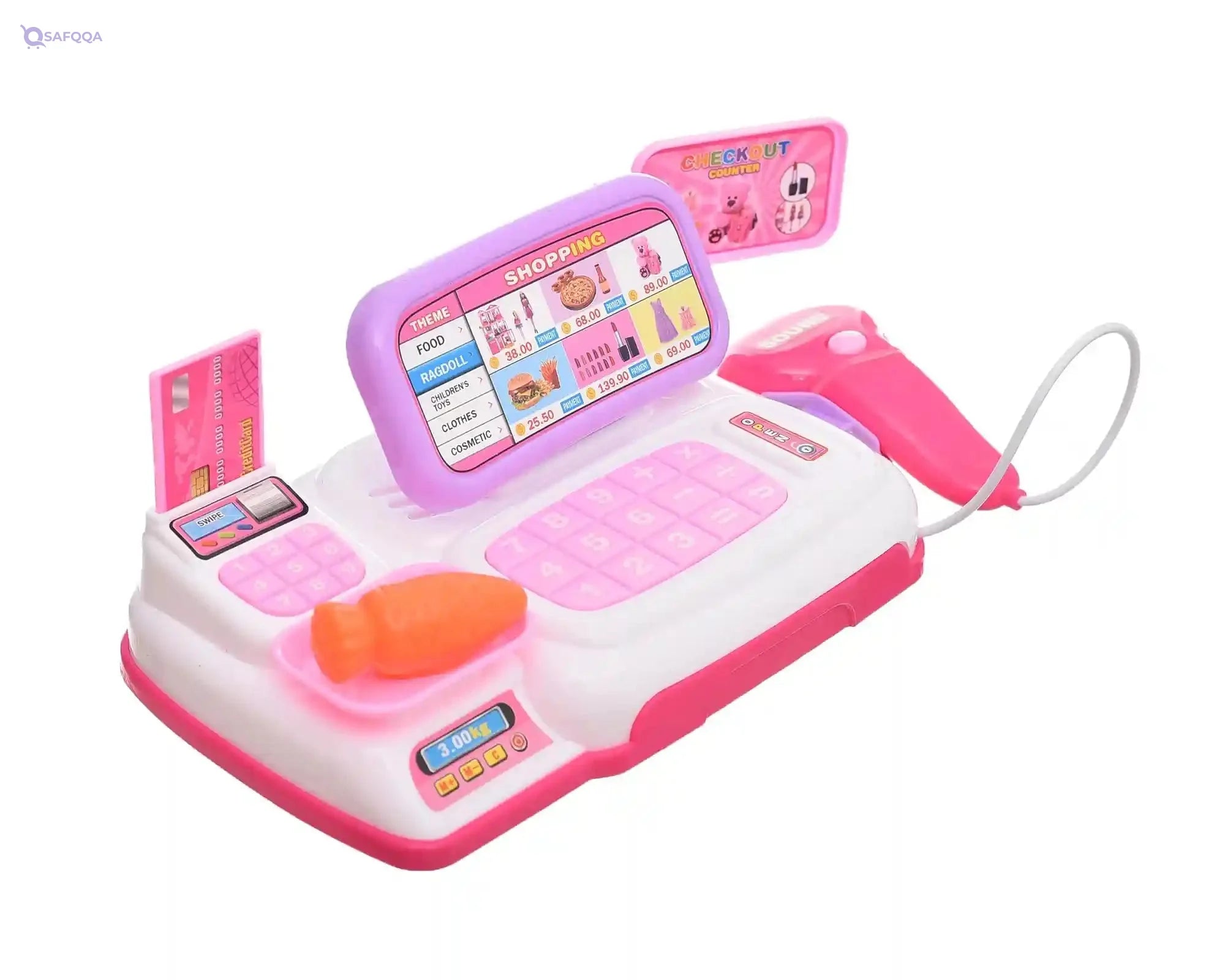 Accessories Shop Plastic Medium Cashier Desk Amazing Design Containing Scanner With Multi Money And Music Add More Fuuny - Multi Color - Safqqa