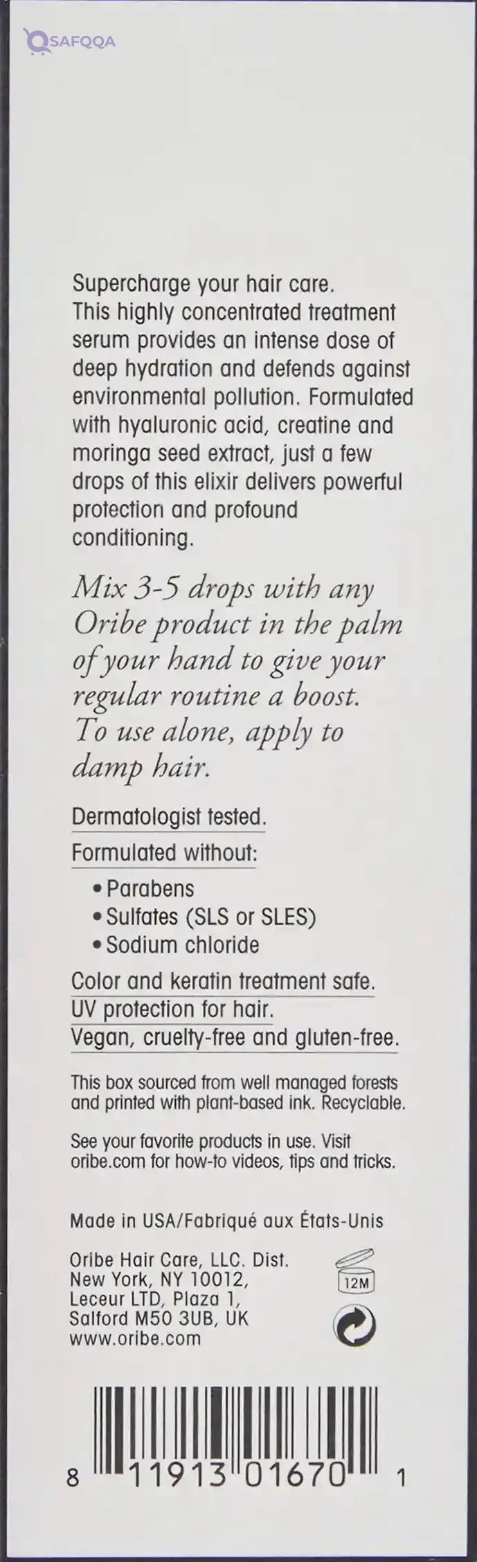 Oribe Power Drops Hydration & Anti-Pollution Booster with 2% Hyaluronic Acid Complex - Safqqa