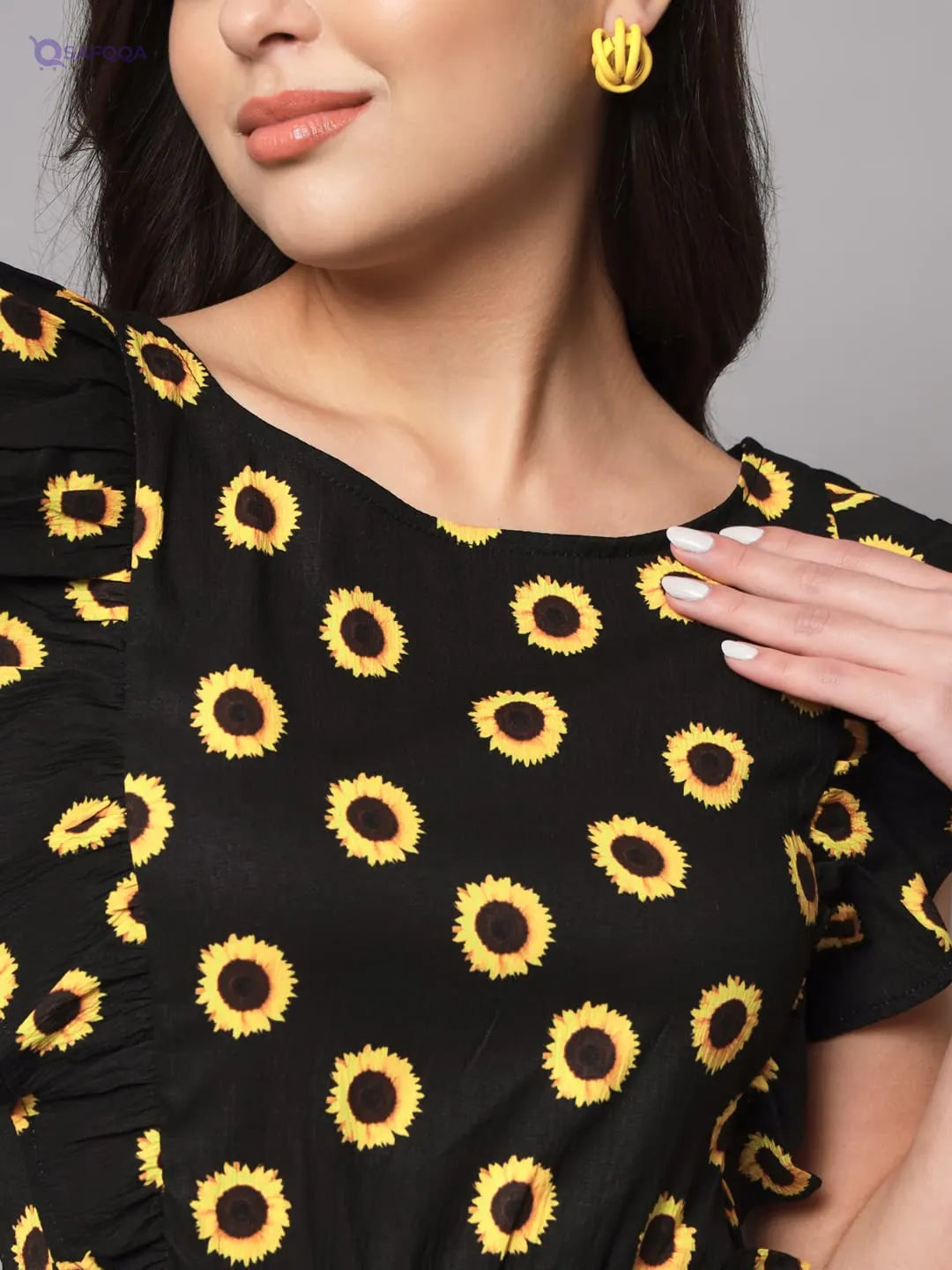 Styleville Elegant Printed Maxi Dress – Flowy & Comfortable - Safqqa