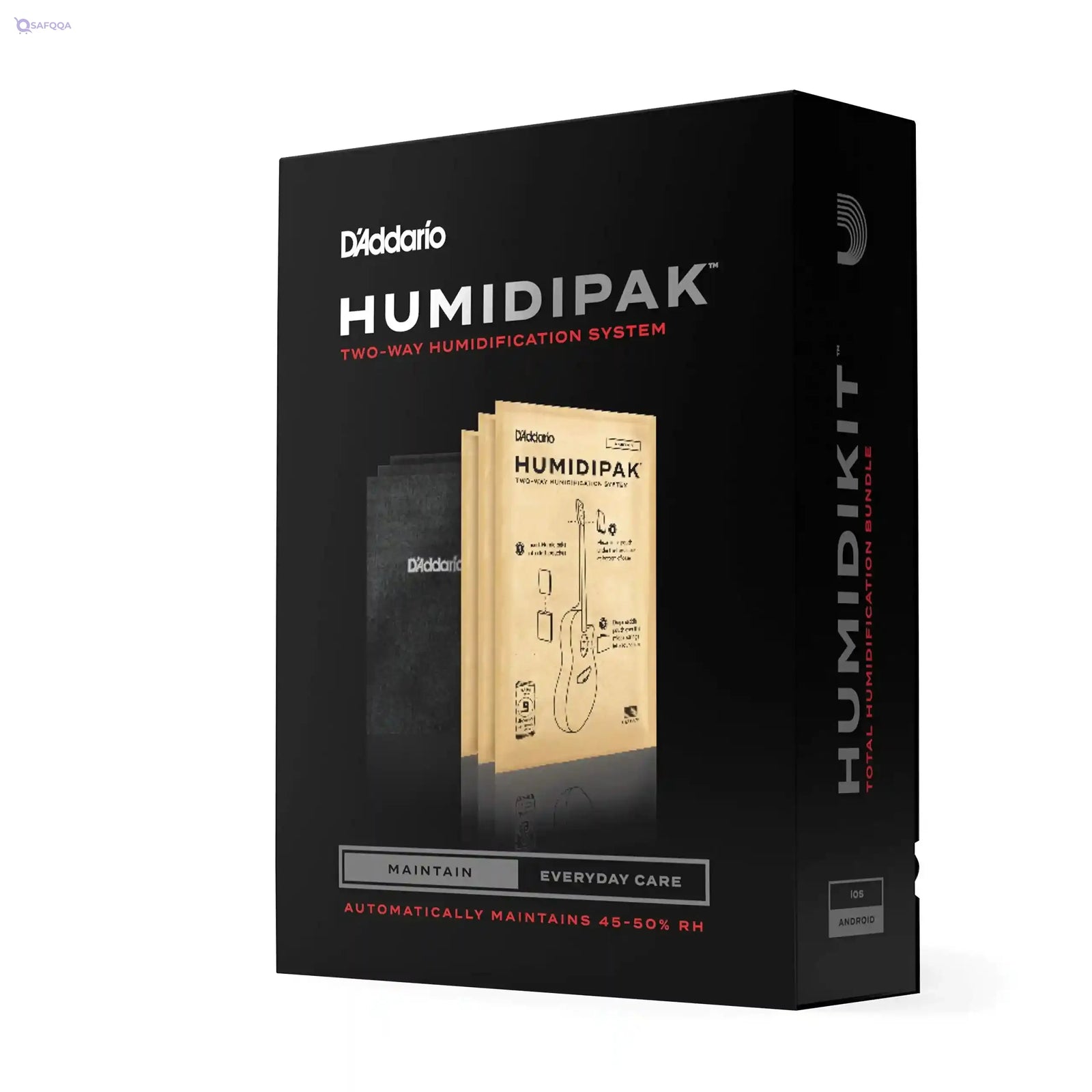 D'Addario Planet Waves PW-HPK-01 Humidipak Automatic Humidity Control System for Guitar, Black - Safqqa