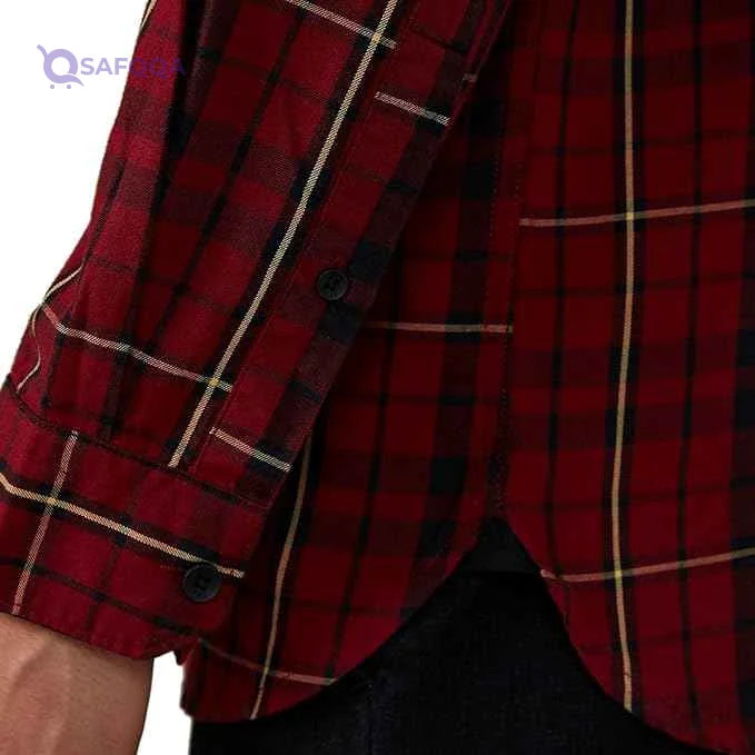 Splash Men’s Long Sleeves Plaid Shirt - Safqqa Egypt