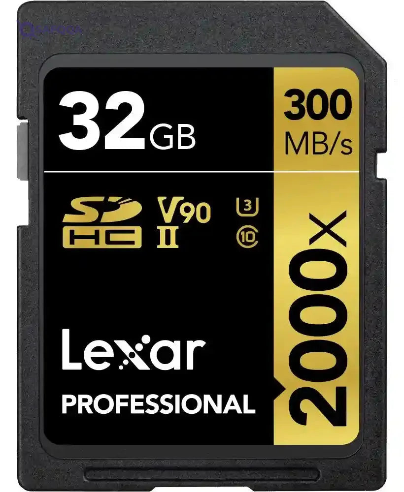 Lexar Professional 2000x SD Card 32GB, SDHC UHS-II Memory Card, Up to 300MB/s Read, for DSLR, Cinema-Quality Video Cameras (LSD2000032G-BNNAG) - Safqqa
