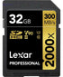 Lexar Professional 2000x SD Card 32GB, SDHC UHS-II Memory Card, Up to 300MB/s Read, for DSLR, Cinema-Quality Video Cameras (LSD2000032G-BNNAG) - Safqqa