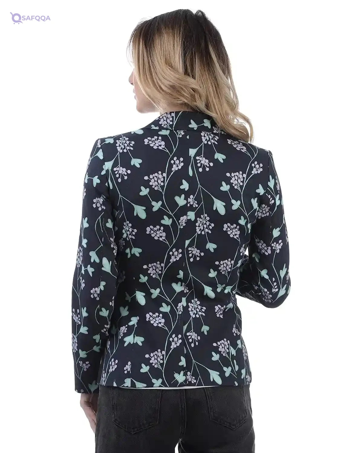 Chica Floral One-Button Fitted Blazer for Women - Safqqa Egypt