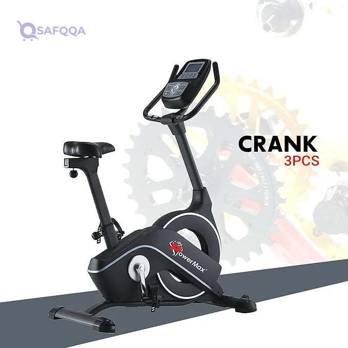 PowerMax Fitness BU-900 Magnetic Upright Bike for Adults, Home Use - Safqqa