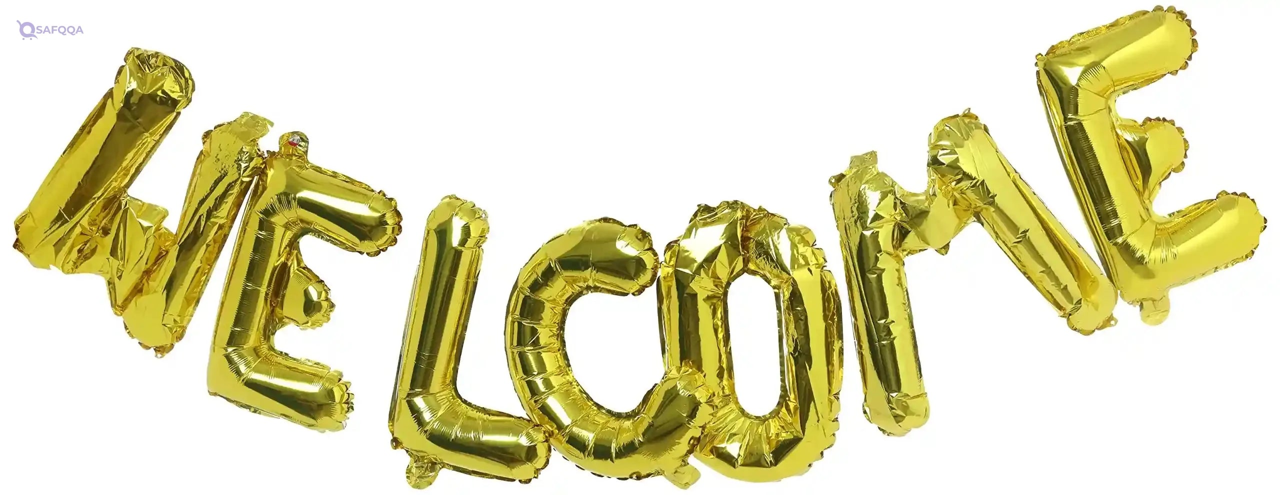 Foil Helium With Welcome Design For Party Set Of 7 Pieces 17 Inch - Gold (Assorted Colors) - Safqqa Egypt