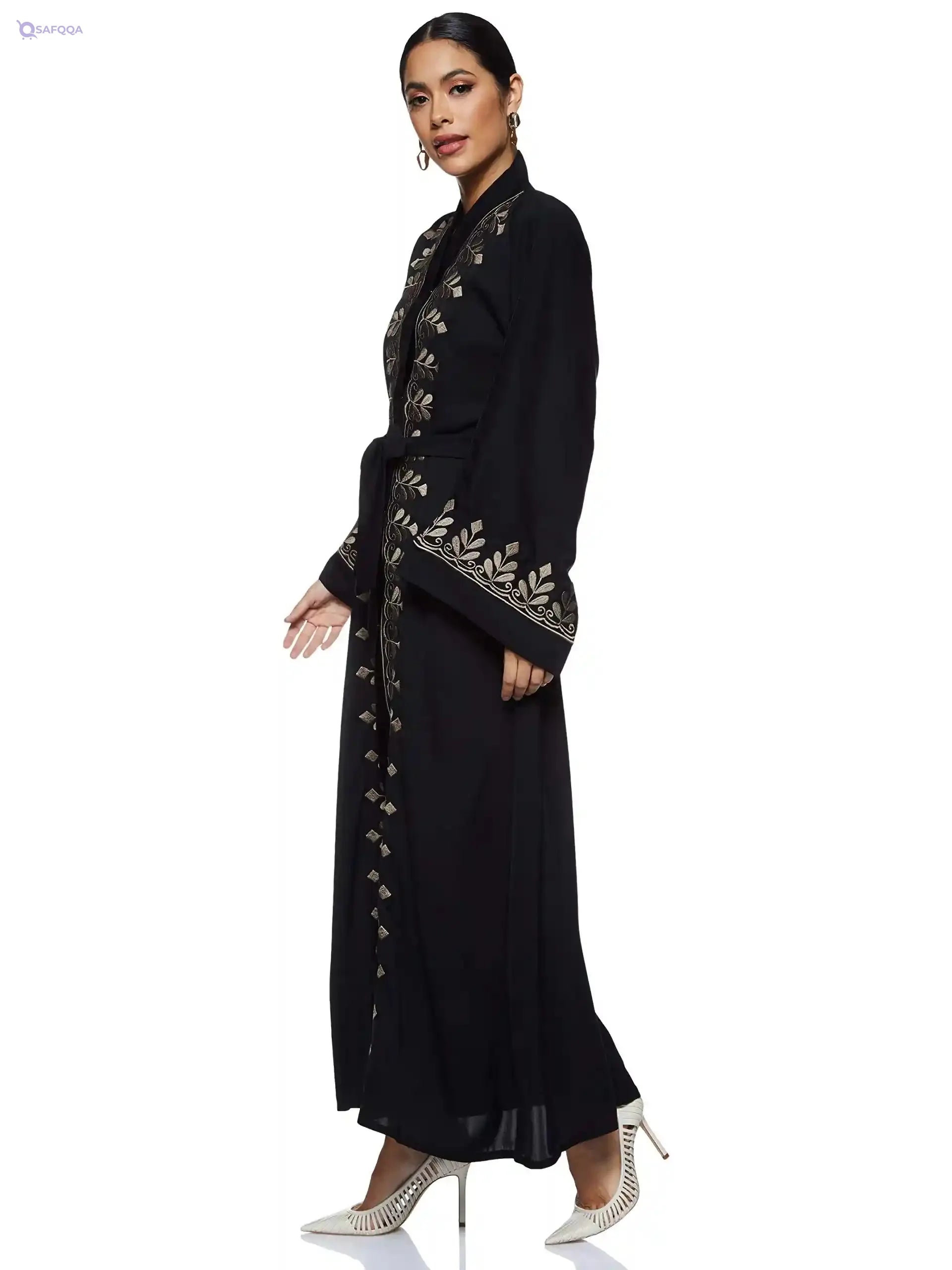 Nukhbaa Women's On Shoulder Modern Abaya - Safqqa