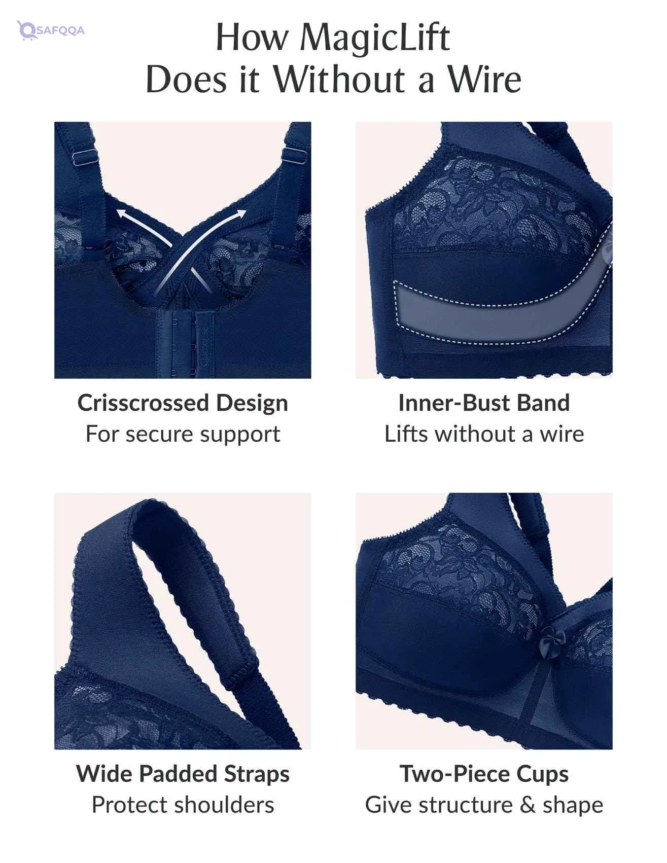 Glamorise Bra For womens Provides excellent support and lift - Safqqa