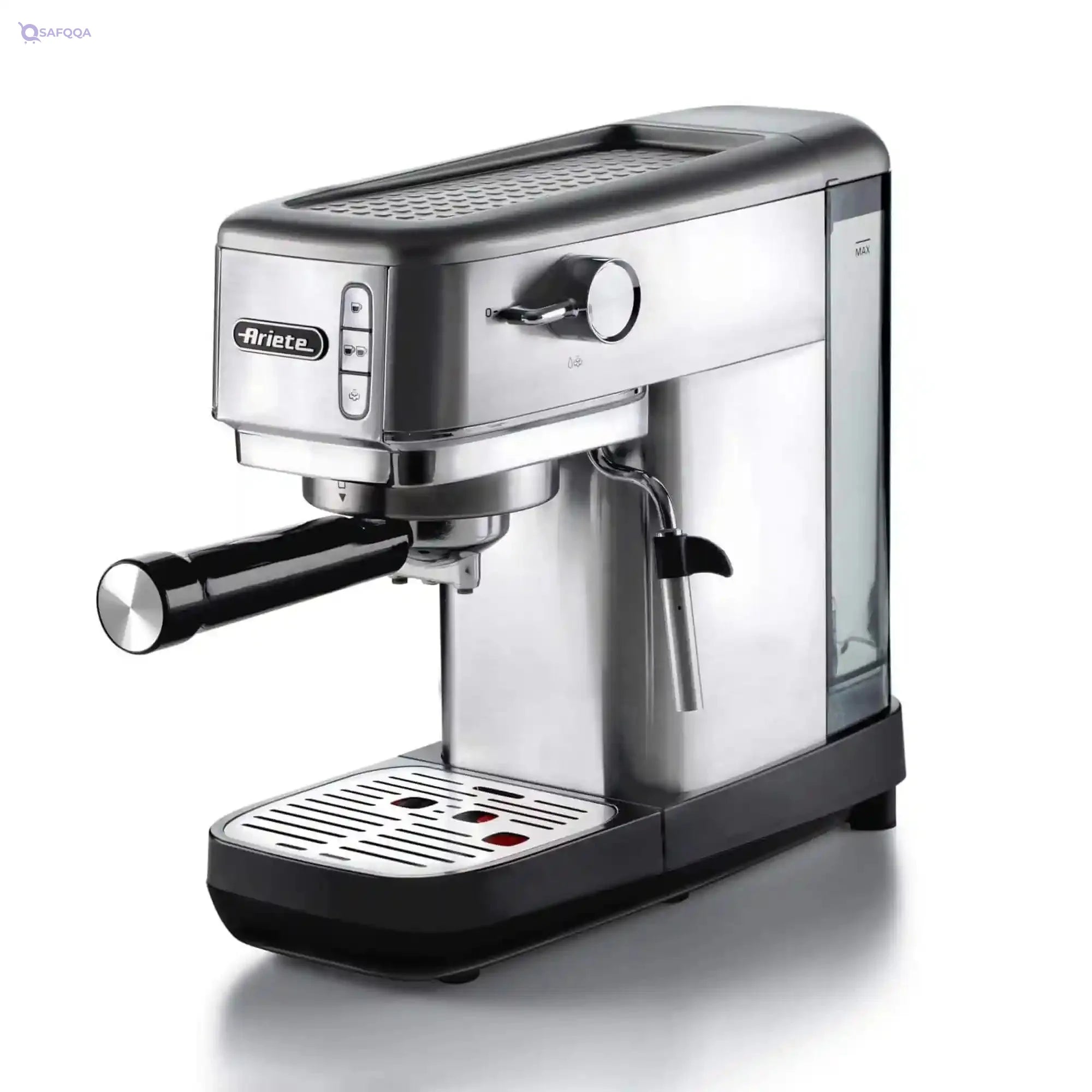 Ariete 1380 Metal Slim Barista Espresso Coffee Maker Machine & Milk Frother for Powder or Pods, 15 Bar Pressure & Cup Warmer, Stainless Steel (by Delonghi Group) - Safqqa