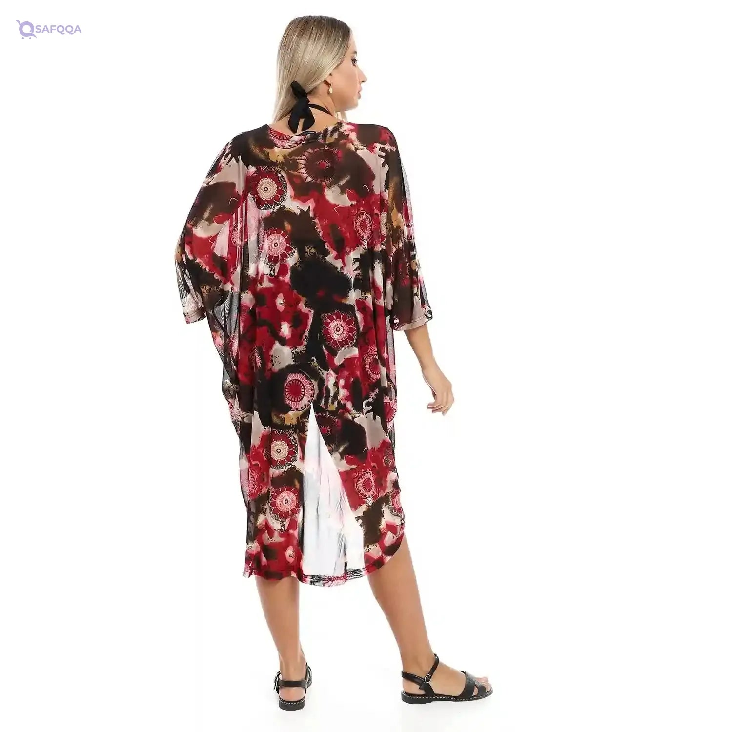 Jamila Women Self Pattern Round Collar Cover Up OUTERWEAR - Safqqa Egypt