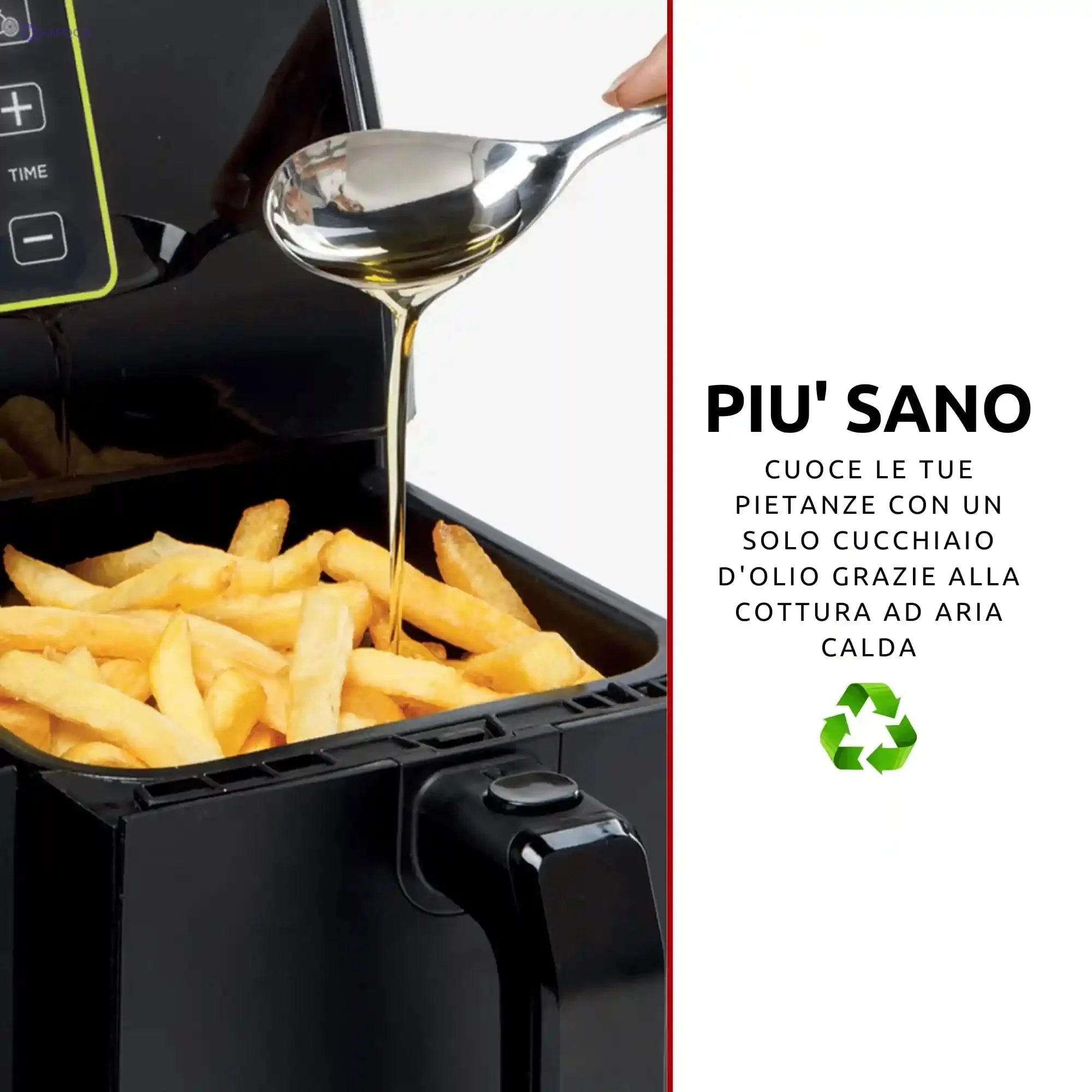 Ariete 4623 Airy Metal Air Fryer Double Basket, 1700 W, 8 Liters, 3 Cooking Functions, digital LED touch panel, 8 preset programs, timer, 2 Baskets, Black (by Delonghi Group) - Safqqa Egypt