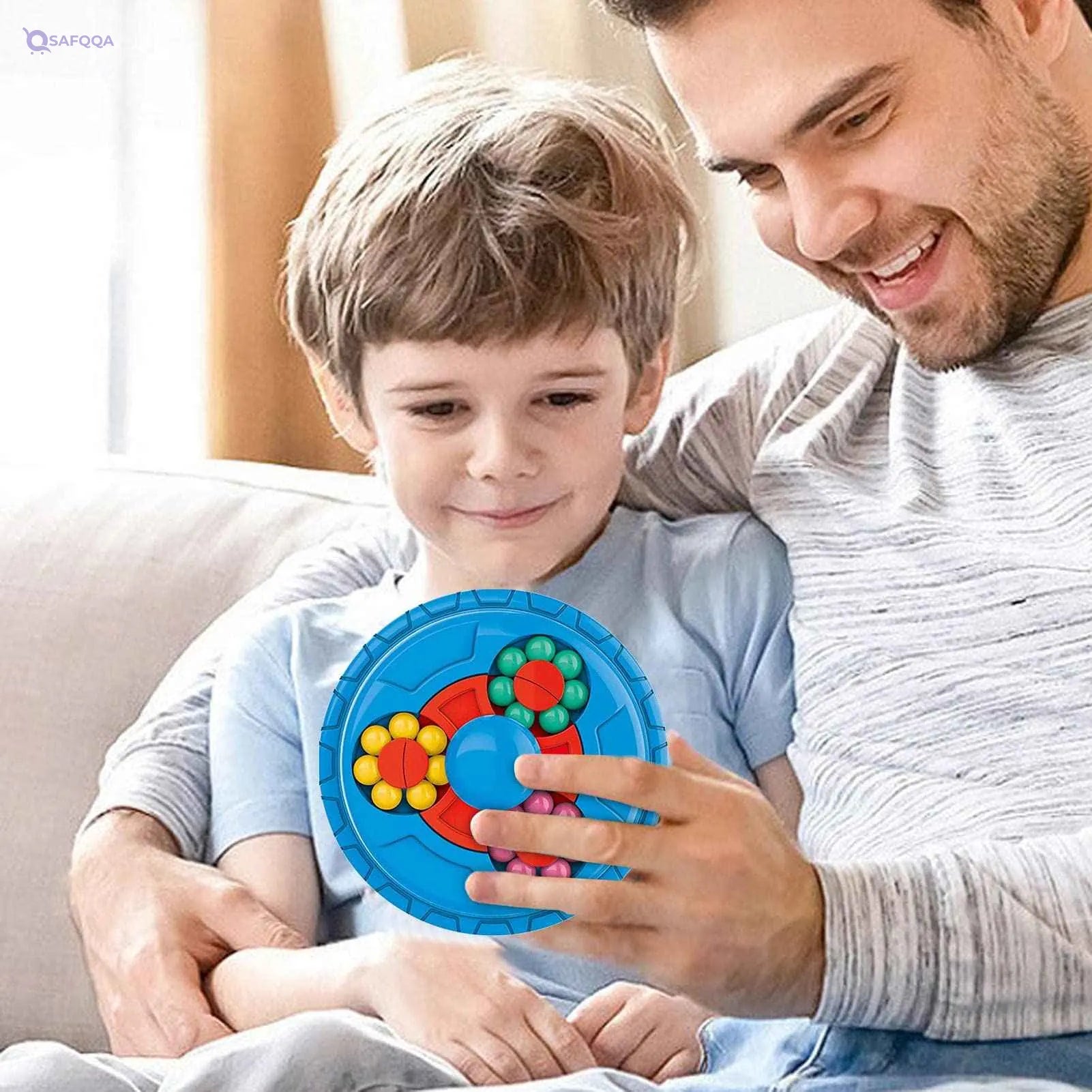 BAHELS Magic Bean Puzzle Toy, Rotating Creative Magic Bean Cube Gyroscope, Fingertip Toys for 7 Year boy toys, girl toys, birthday gift, Christmas gift, growth, fun, for kids. - Safqqa