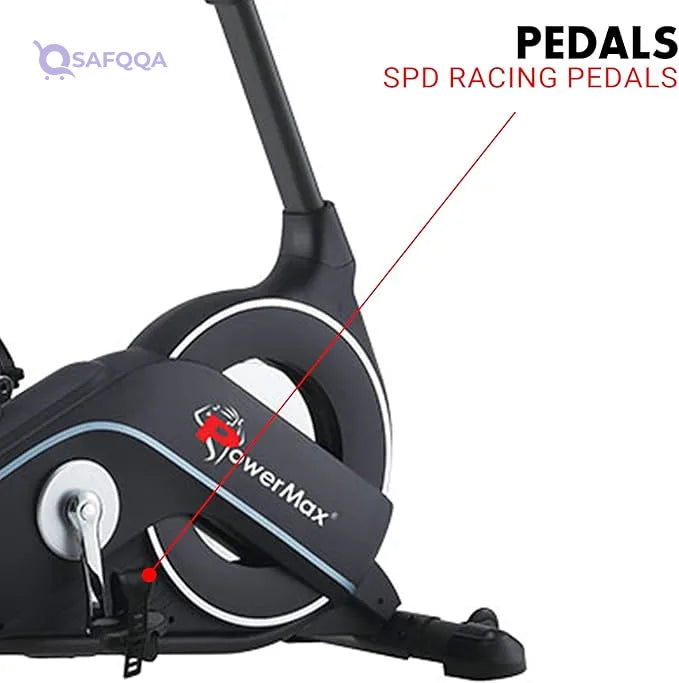 PowerMax Fitness BU-900 Magnetic Upright Bike for Adults, Home Use - Safqqa